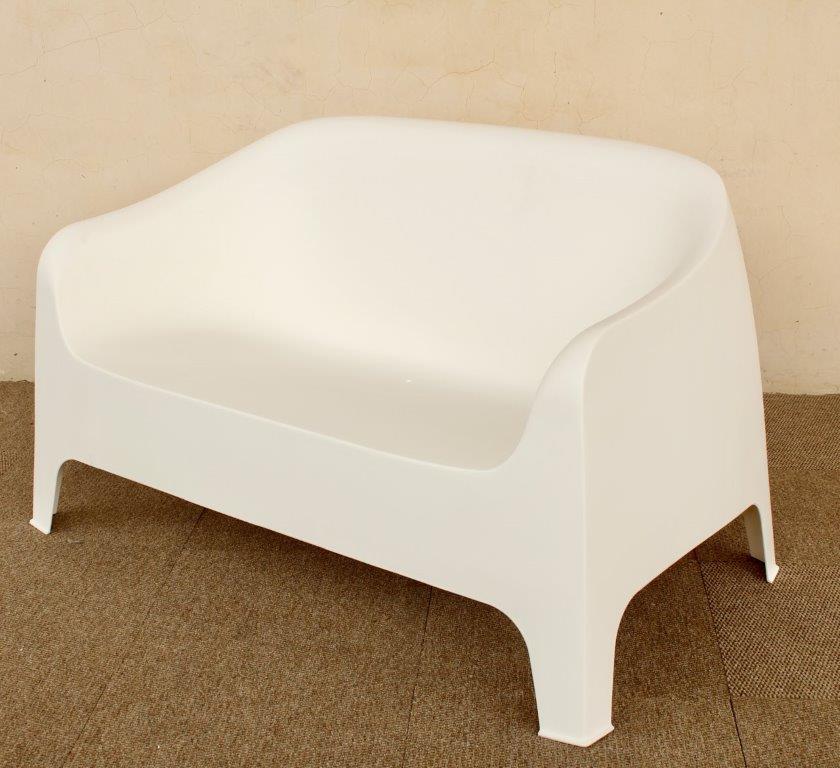 2 Seater Bench White